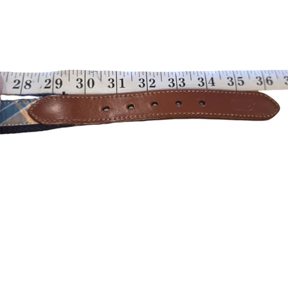 Vineyard Vines MADRAS PLAID CANVAS CLUB COLOR: CAYMAN PLAID 39 SIZE:L Belt New - Picture 3 of 9